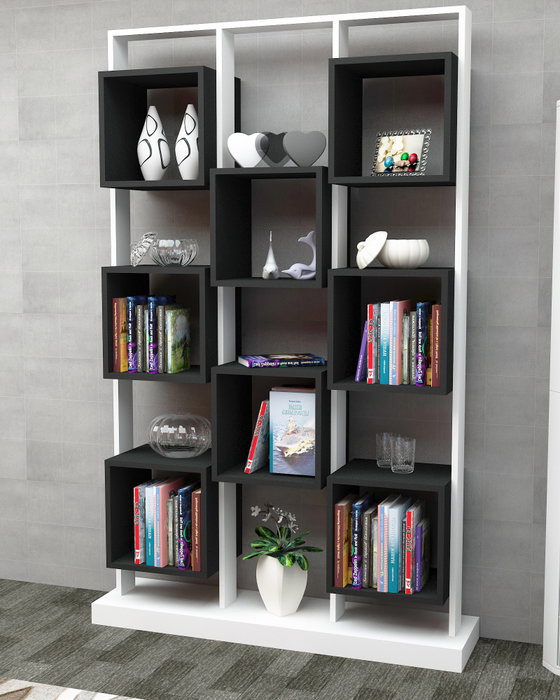 Hanah Home Edge Estantería Blanco y Negro Hanah Home Edge Estantería Blanco y Negro